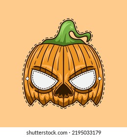 Scary Pumpkin Halloween Mask Illustration
