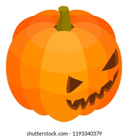 Scary pumpkin icon. Isometric of scary pumpkin vector icon for web design isolated on white background