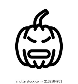 icono de calabaza espeluznante o logotipo símbolo de signo aislado ilustración vectorial - iconos vectoriales de estilo negro de alta calidad
