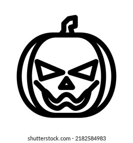 gruseliges Kürbis-Symbol oder Logo, einzelne Zeichensymbol, Vektorgrafik - hochwertige Vektorsymbole im schwarzen Stil

