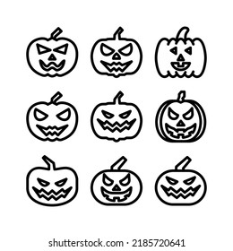 scary pumpkin icon or logo isolated sign symbol vector illustration - Collection of high quality black style vector icons
