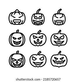 scary pumpkin icon or logo isolated sign symbol vector illustration - Collection of high quality black style vector icons
