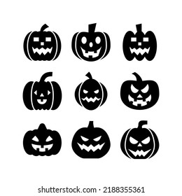 scary pumpkin icon or logo isolated sign symbol vector illustration - high quality black style vector icons
