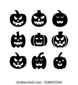 scary pumpkin icon or logo isolated sign symbol vector illustration - high quality black style vector icons

