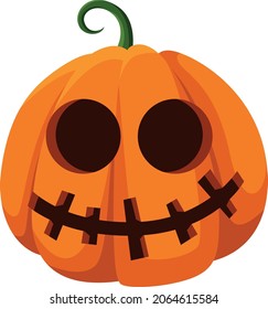 Scary pumpkin mask. Spooky smile Halloween face