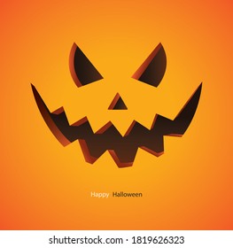 Scary pumpkin on yellow background vector illustration 