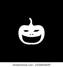 Scary Pumpkin for sign, icon, symbol and Halloween art illustration. Vector Illustration