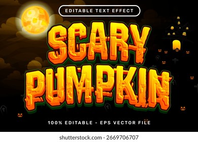 scary pumpkin text effect and editable text effect with halloween background