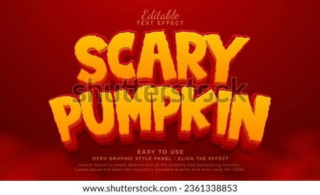 Scary pumpkin text effect. Spooky editable text effect for halloween