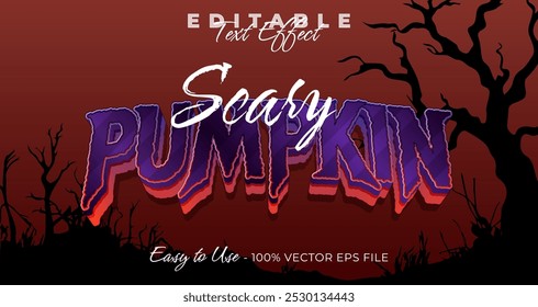 Scary Pumpkin typography, 3D Halloween editable text effect