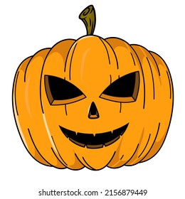 gruselige Kürbis-Vektorgrafik, perfekt zu Halloween, Kürbis mit gruseligen Augen