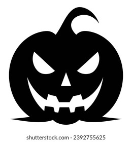 A Scary Pumpkin Vector silhouette isolated on a white background