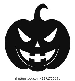 A Scary Pumpkin Vector silhouette isolated on a white background