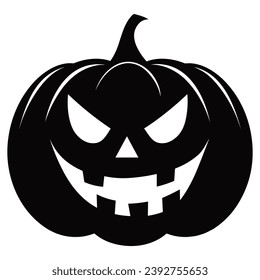 A Scary Pumpkin Vector silhouette isolated on a white background