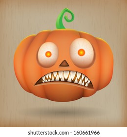 Scary pumpkin vintage background