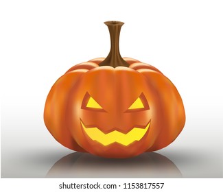 scary pumpkin White background happy halloween party illustration background,invitation card for holidays art design copy space Vector
