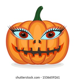 Scary pumpkin,Funy scary pumpkin halloween vector, big eyes pumpkin halloween vector.