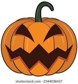 scary pumpkins halloween, creepy pumpkin ghost vector illustration