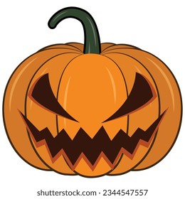 scary pumpkins halloween, creepy pumpkin ghost vector illustration