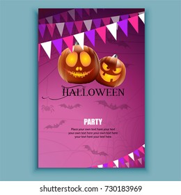 Scary pumpkins, Halloween party invitation card