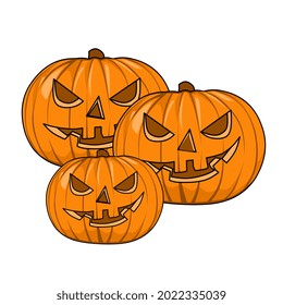 The scary pumpkins halloween, a simple vector