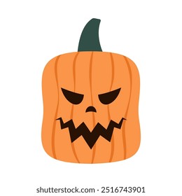 Calabazas de miedo. Diseño espeluznante para Halloween aislado en un fondo blanco. Lindo jack o linterna con diferentes expresiones faciales