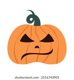 Calabazas de miedo. Diseño espeluznante para Halloween aislado en un fondo blanco. Lindo jack o linterna con diferentes expresiones faciales