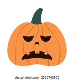 Calabazas de miedo. Diseño espeluznante para Halloween aislado en un fondo blanco. Lindo jack o linterna con diferentes expresiones faciales