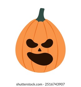 Abóboras assustadoras. Design assustador para Halloween isolado em um fundo branco. Bonito jack o lanterna com diferentes expressões faciais