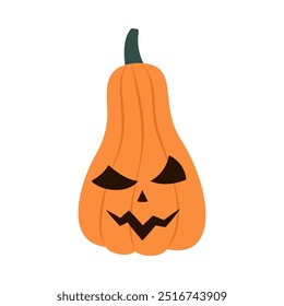 Calabazas de miedo. Diseño espeluznante para Halloween aislado en un fondo blanco. Lindo jack o linterna con diferentes expresiones faciales