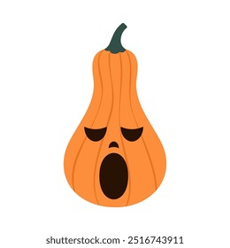 Calabazas de miedo. Diseño espeluznante para Halloween aislado en un fondo blanco. Lindo jack o linterna con diferentes expresiones faciales