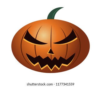 Scary pumpkins vector or illustration in Halloween Festival on white background