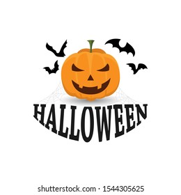 Scary pumpkins vector image. Halloween scary pumpkins isolated on white vector image.