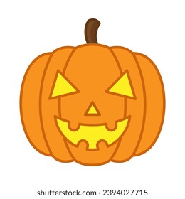 Scary pumppkin head flat illustration