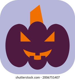 Scary purple pumpkin, illustration, vector on a white background.