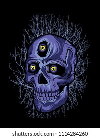 SCARY PURPLE SKULL 