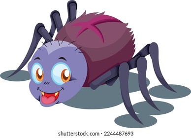 fondo blanco de araña morada espeluznante