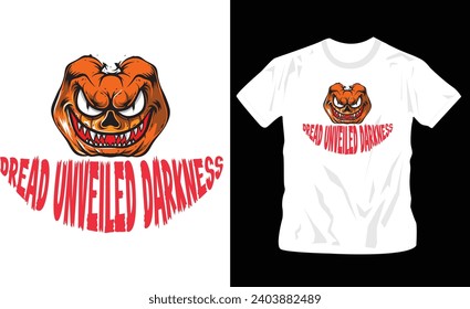 scary quote with scary pumpkin graphic t-shirt design