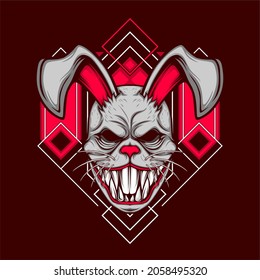 scary rabbit mask with awesome background