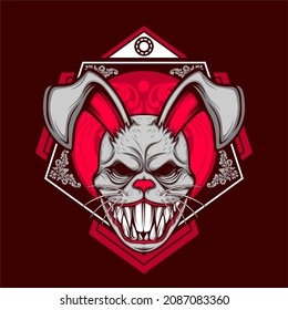 scary rabbit mask with awesome background