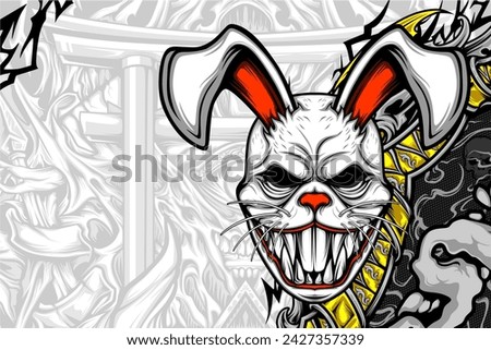 scary rabbit mask vector illustration for your print