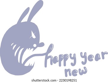 scary rabbit new year vector design