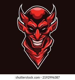 Scary Red Devil Cartoon Illustration