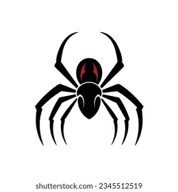 Scary red spider, Halloween, isolated on a white background