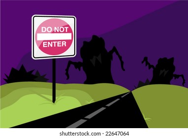 Carretera aterradora - ¡No entres!