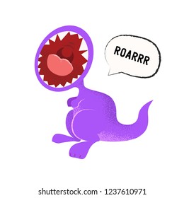 Scary roaring little dinosaur. Predator, tyrannosaurus, monster. Can be used for topics like emotion, fear, anger
