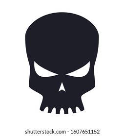 Scary robotic skull head icon symbol vector illustration