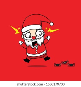 Scary Santa Claus Design Vector Mascot. Santa Claus Character Christmas Icon Cartoon Illustration