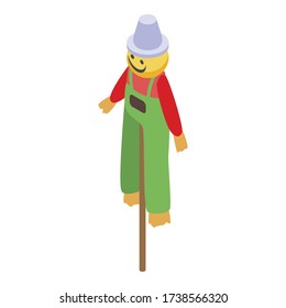 Scary scarecrow icon. Isometric of scary scarecrow vector icon for web design isolated on white background