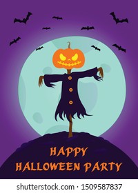 Scary Scarecrow the night of Halloween